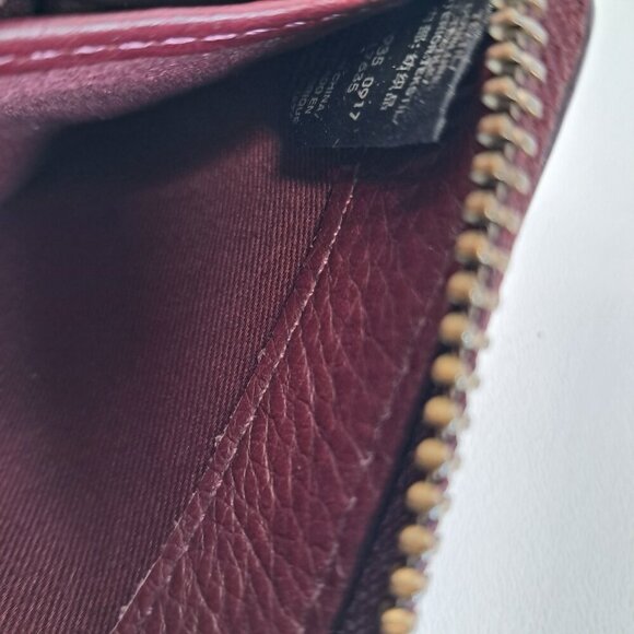 Fossil Zip Around Burgundy Marron Leather Wallet - Picture 10 of 12